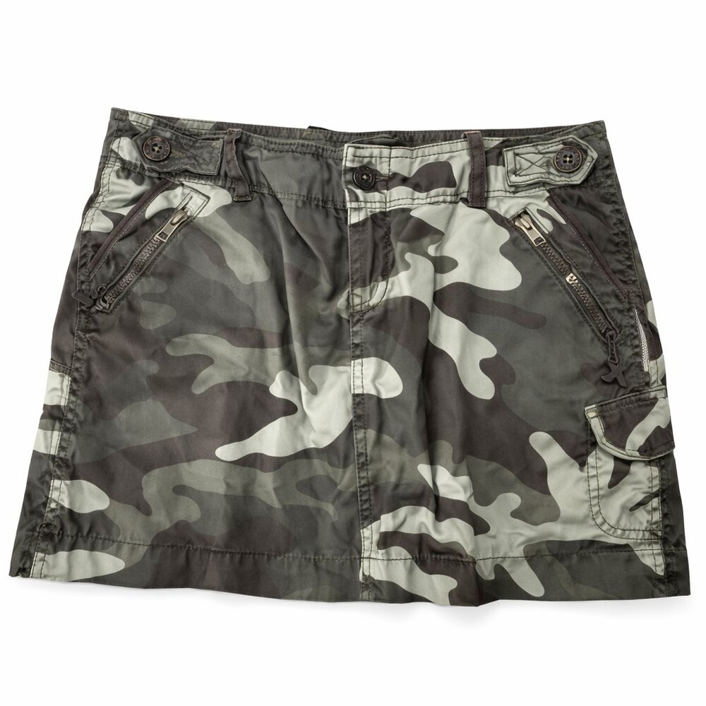 GAP Camo Mini Skirt Womens Size 10 Cargo Utility Army Green Y2K